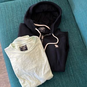 Abercrombie & Fitch Navy Sweatshirt and Light Mint Green T-shirt